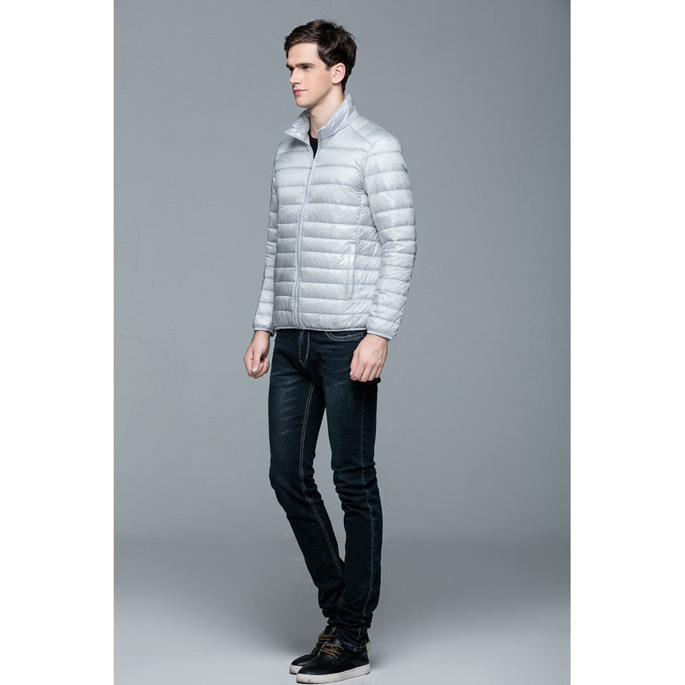 Mens Stand-up Collar Jacket K-6006 Lightgrey