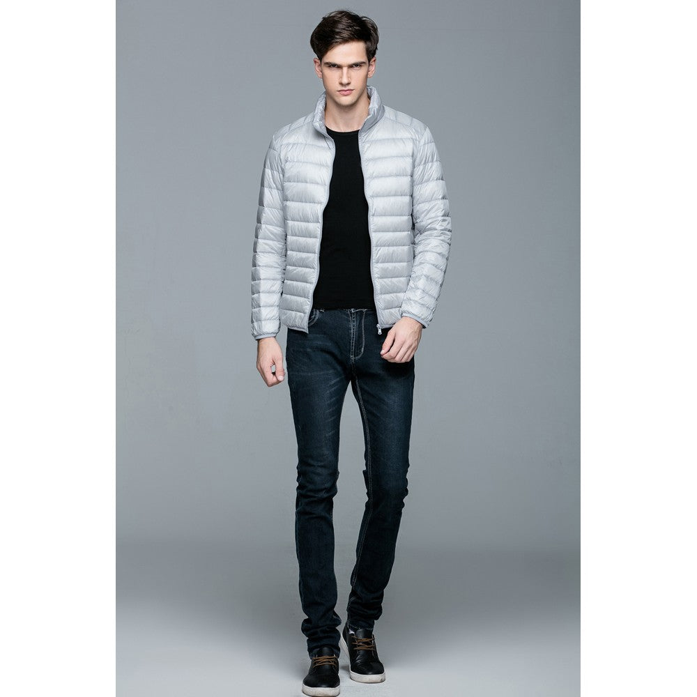 Mens Stand-up Collar Jacket K-6006 Lightgrey