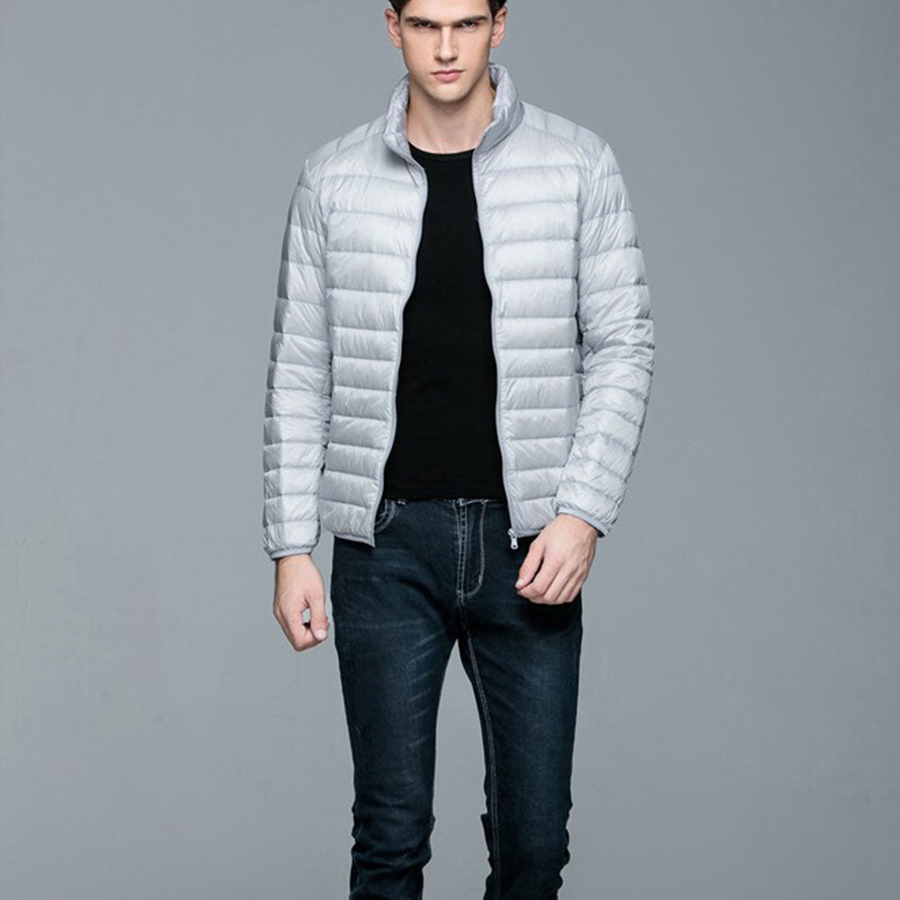 Mens Stand-up Collar Jacket K-6006 Lightgrey