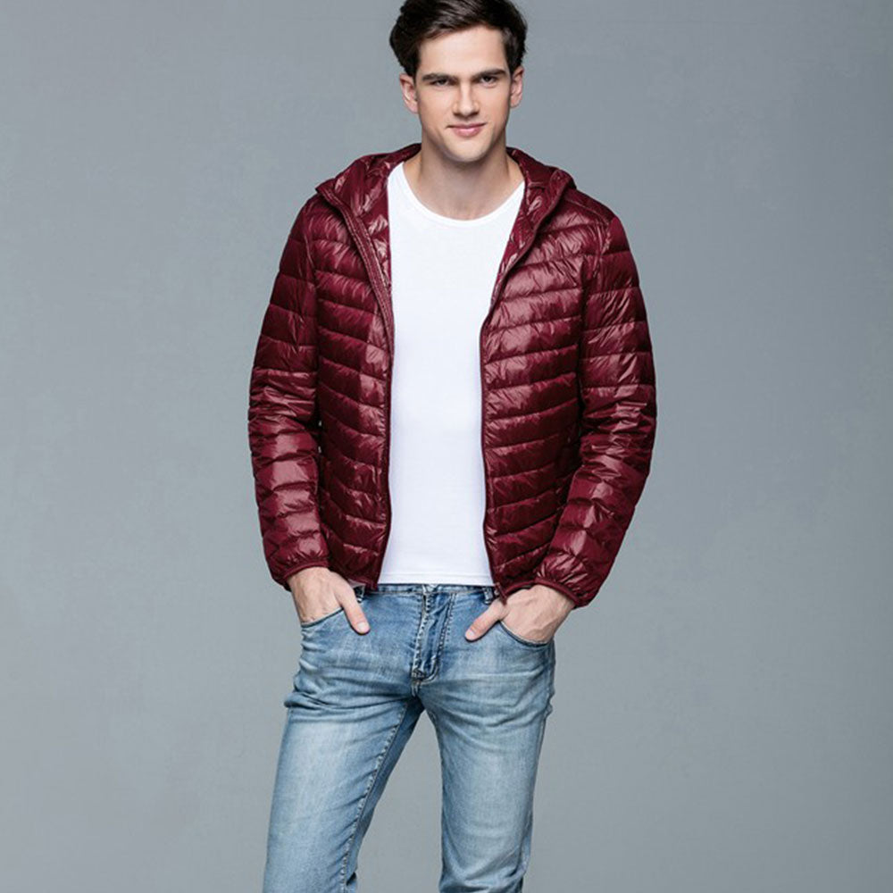 Mens Hooded Warm Jacket K-6007 Winered
