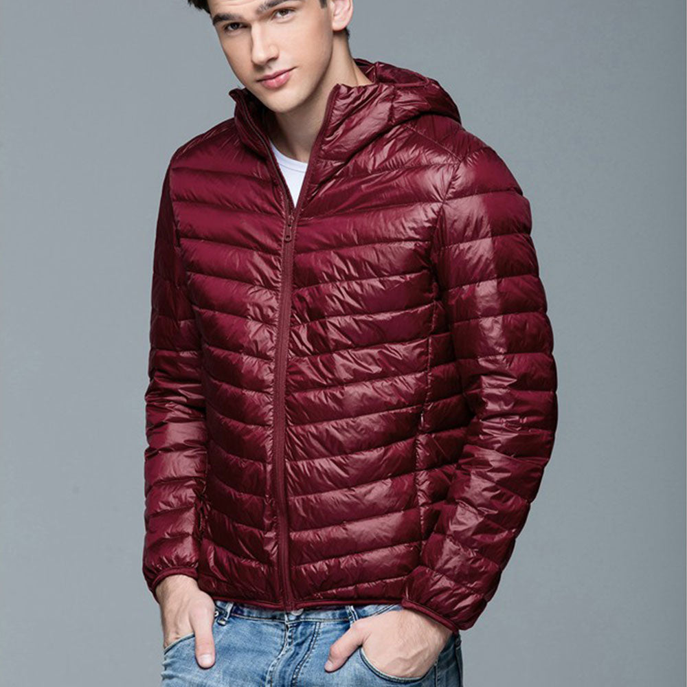 Mens Hooded Warm Jacket K-6007 Winered