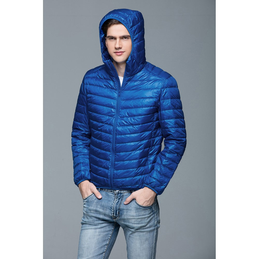 Mens Hooded Warm Jacket K-6007 Royalblue