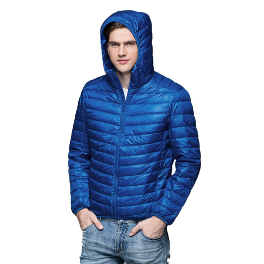 Mens Hooded Warm Jacket K-6007 Royalblue