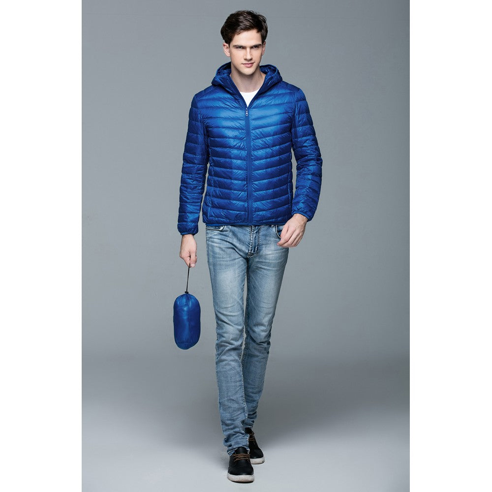 Mens Hooded Warm Jacket K-6007 Royalblue