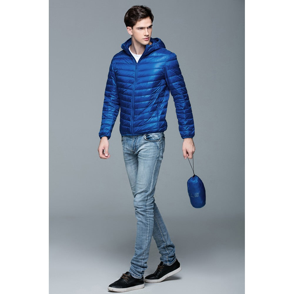 Mens Hooded Warm Jacket K-6007 Royalblue
