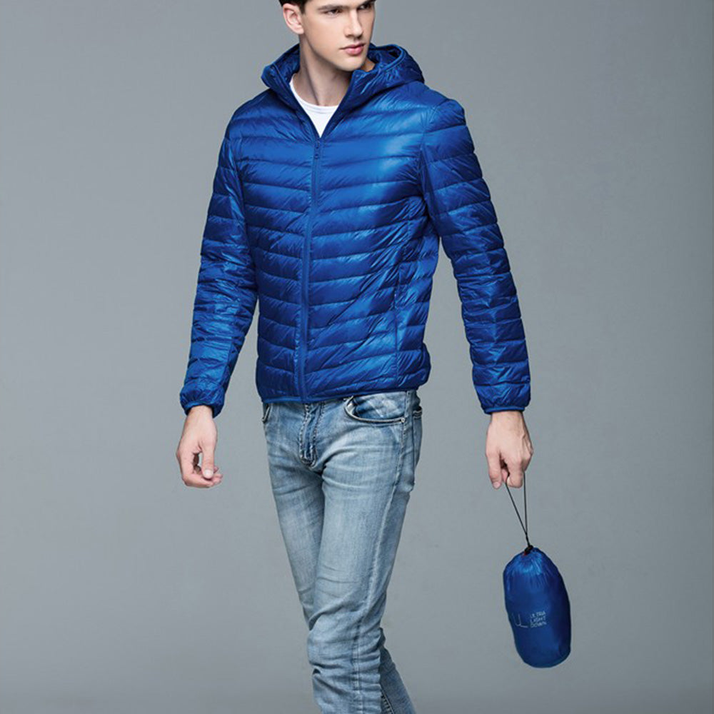 Mens Hooded Warm Jacket K-6007 Royalblue
