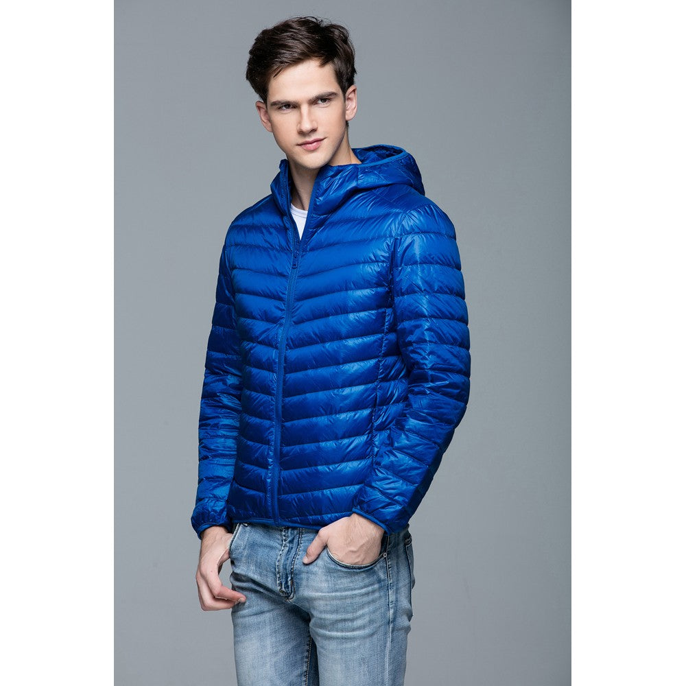 Mens Hooded Warm Jacket K-6007 Royalblue