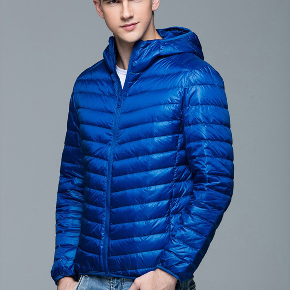 Mens Hooded Warm Jacket K-6007 Royalblue