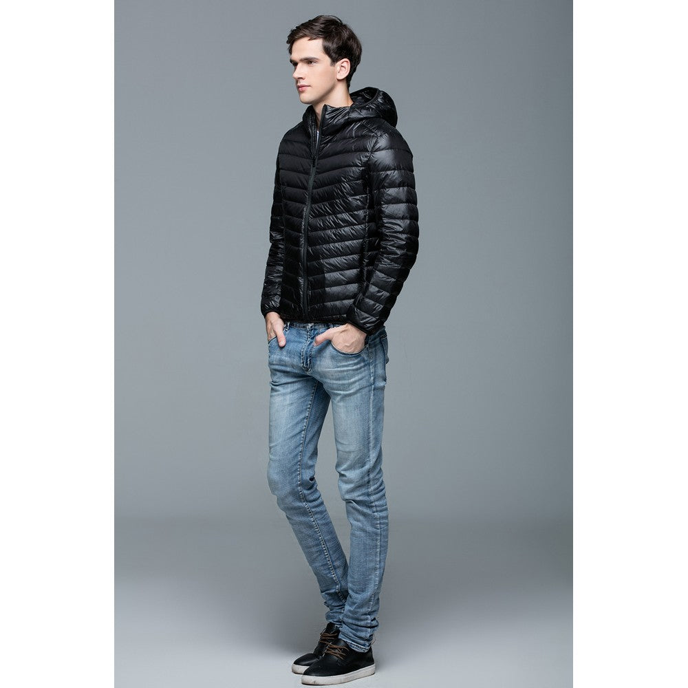 Mens Hooded Warm Jacket K-6007 Black