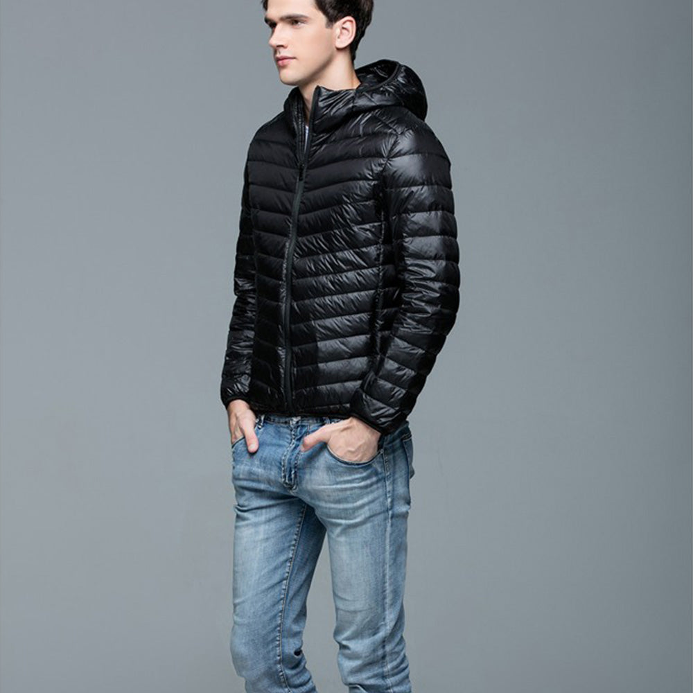 Mens Hooded Warm Jacket K-6007 Black