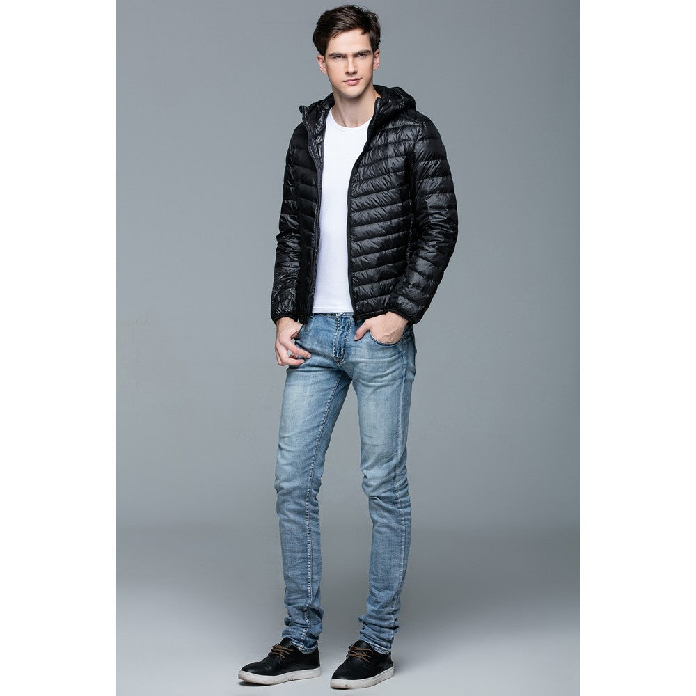 Mens Hooded Warm Jacket K-6007 Black