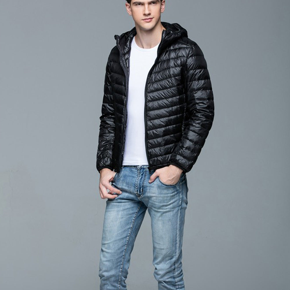 Mens Hooded Warm Jacket K-6007 Black