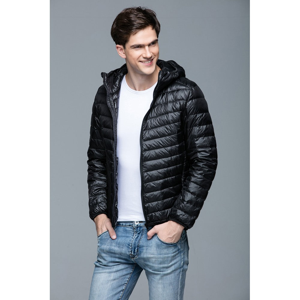 Mens Hooded Warm Jacket K-6007 Black