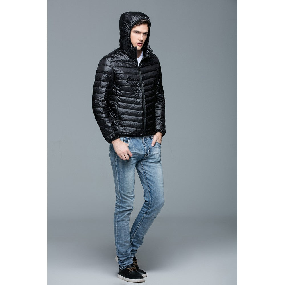 Mens Hooded Warm Jacket K-6007 Black