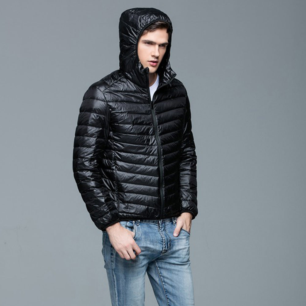 Mens Hooded Warm Jacket K-6007 Black