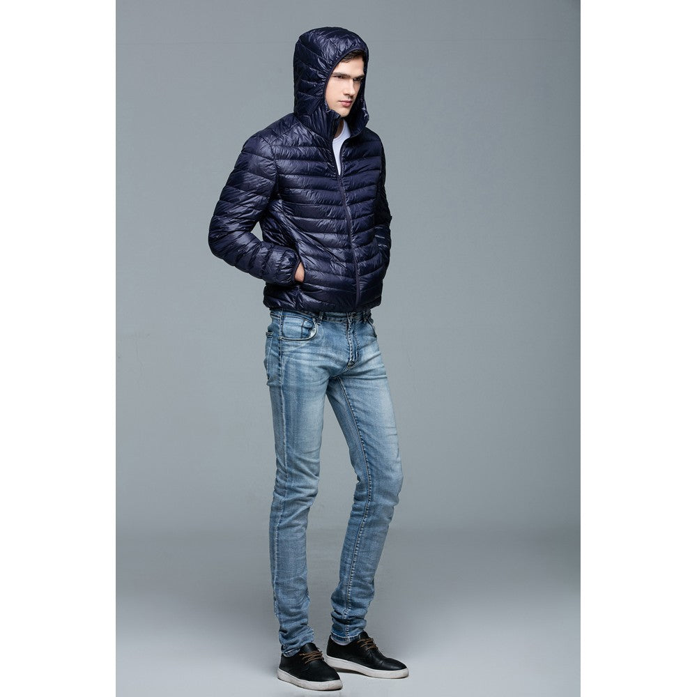 Mens Hooded Warm Jacket K-6007 Navy
