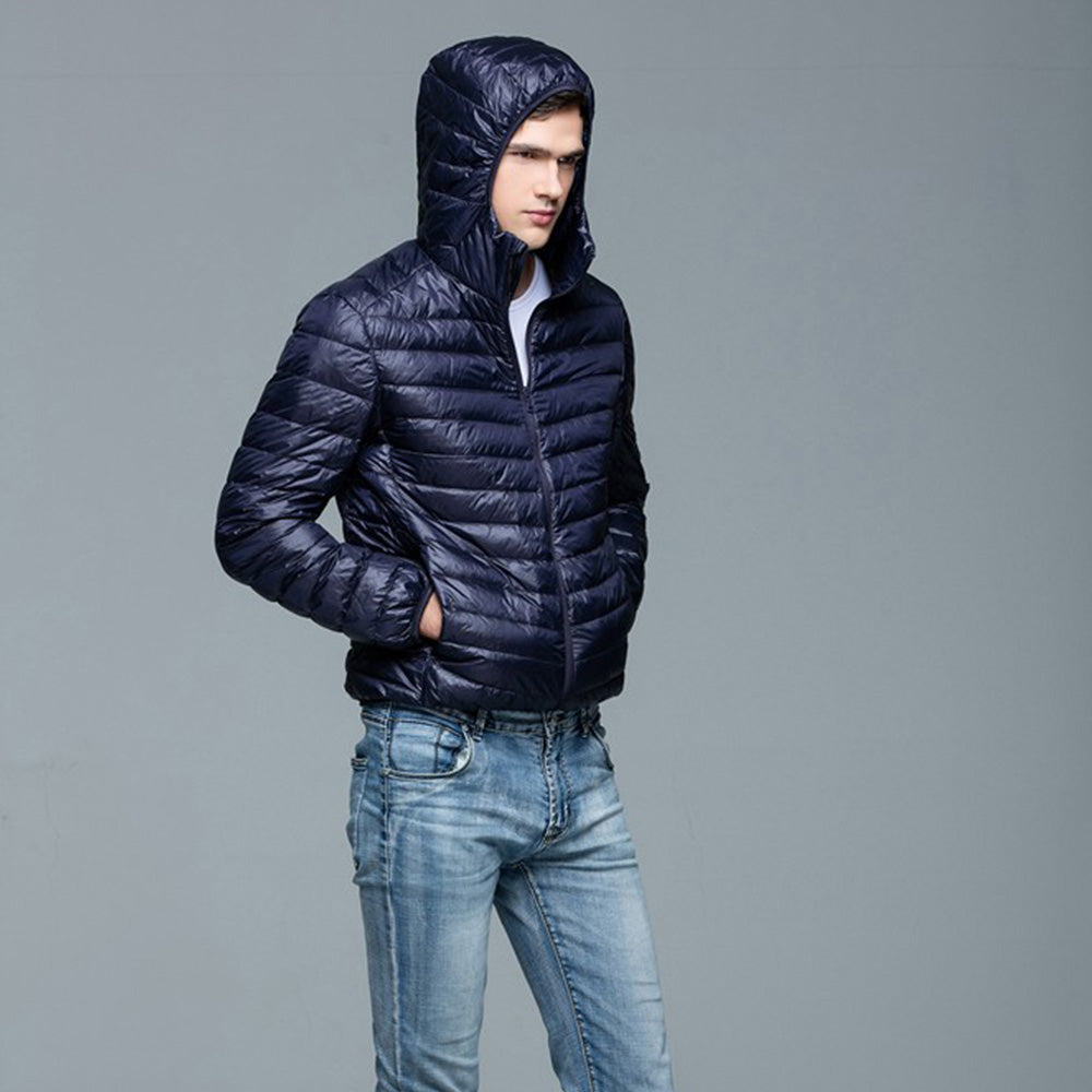 Mens Hooded Warm Jacket K-6007 Navy