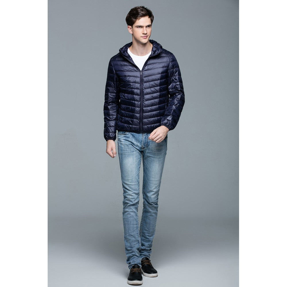 Mens Hooded Warm Jacket K-6007 Navy