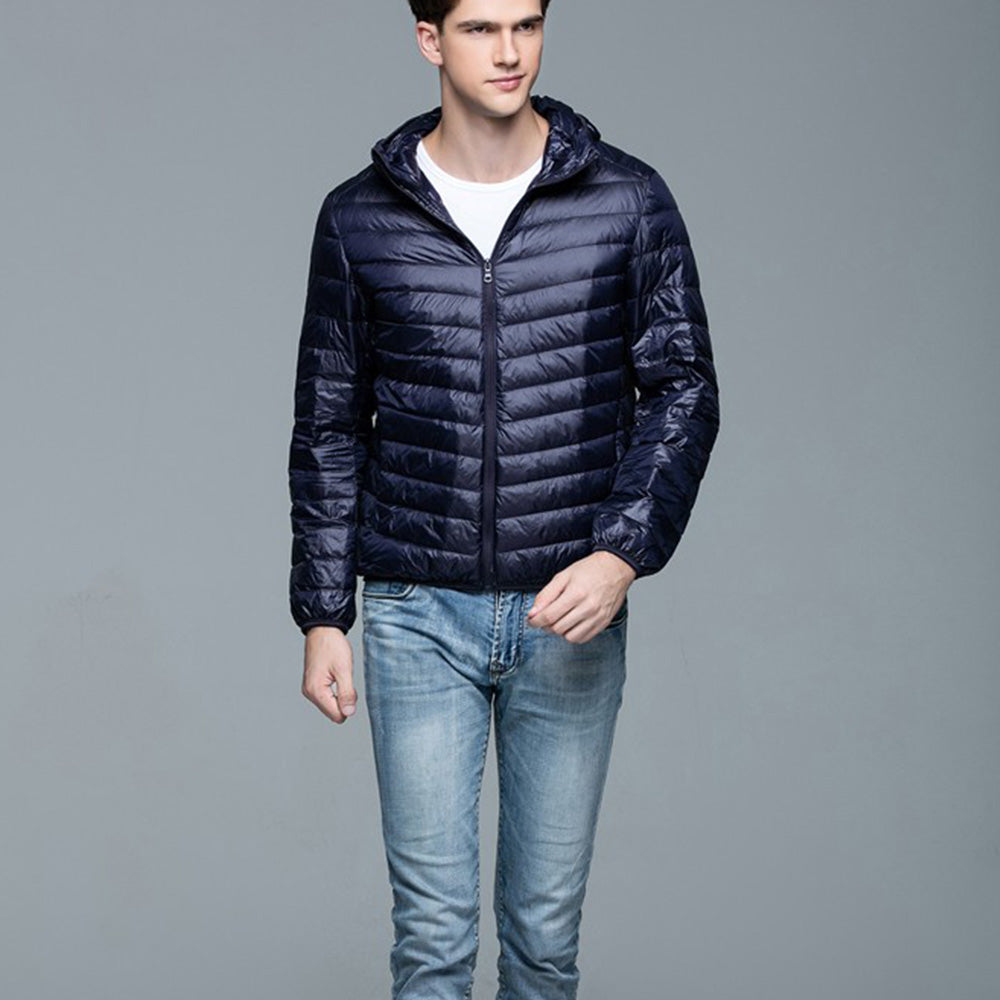Mens Hooded Warm Jacket K-6007 Navy