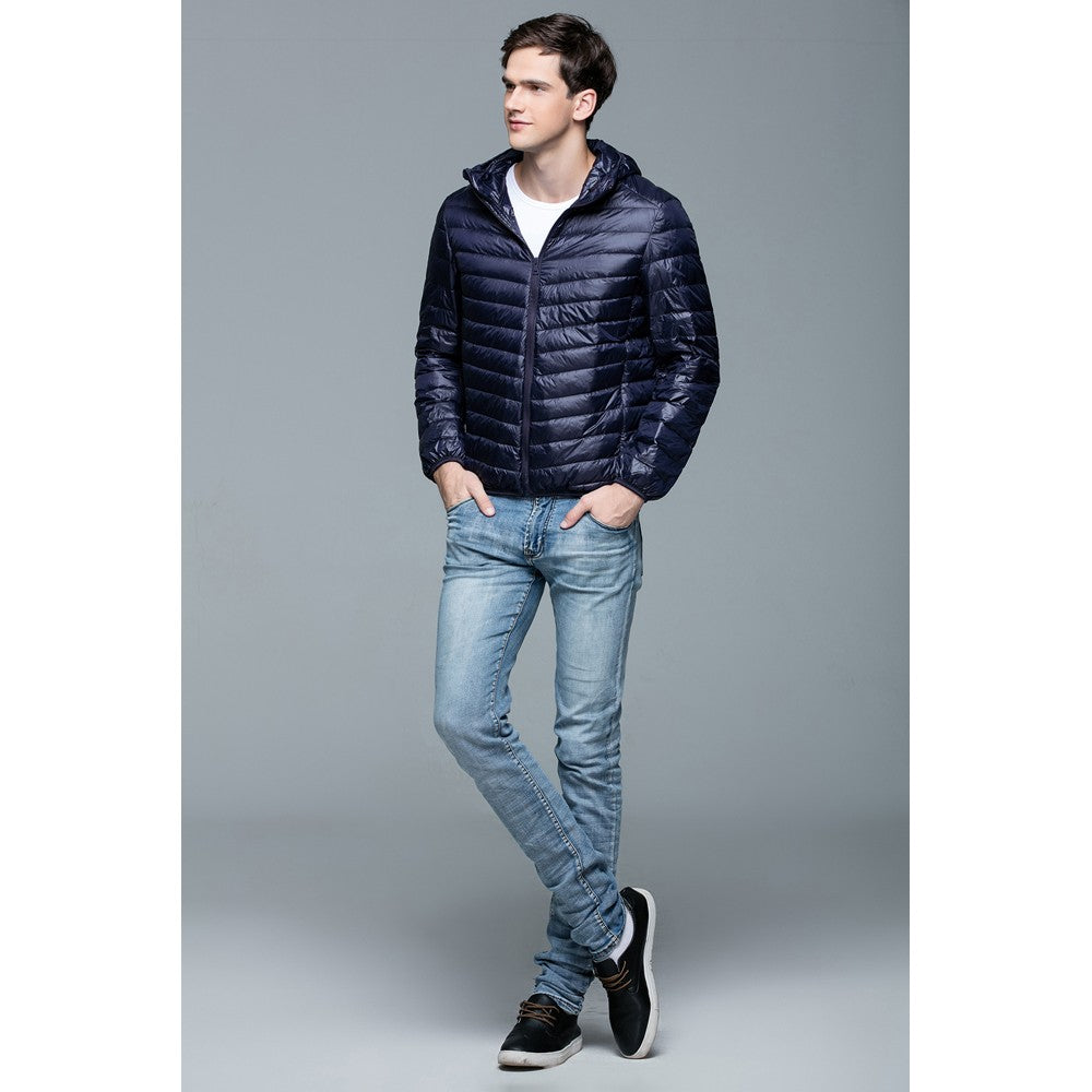 Mens Hooded Warm Jacket K-6007 Navy