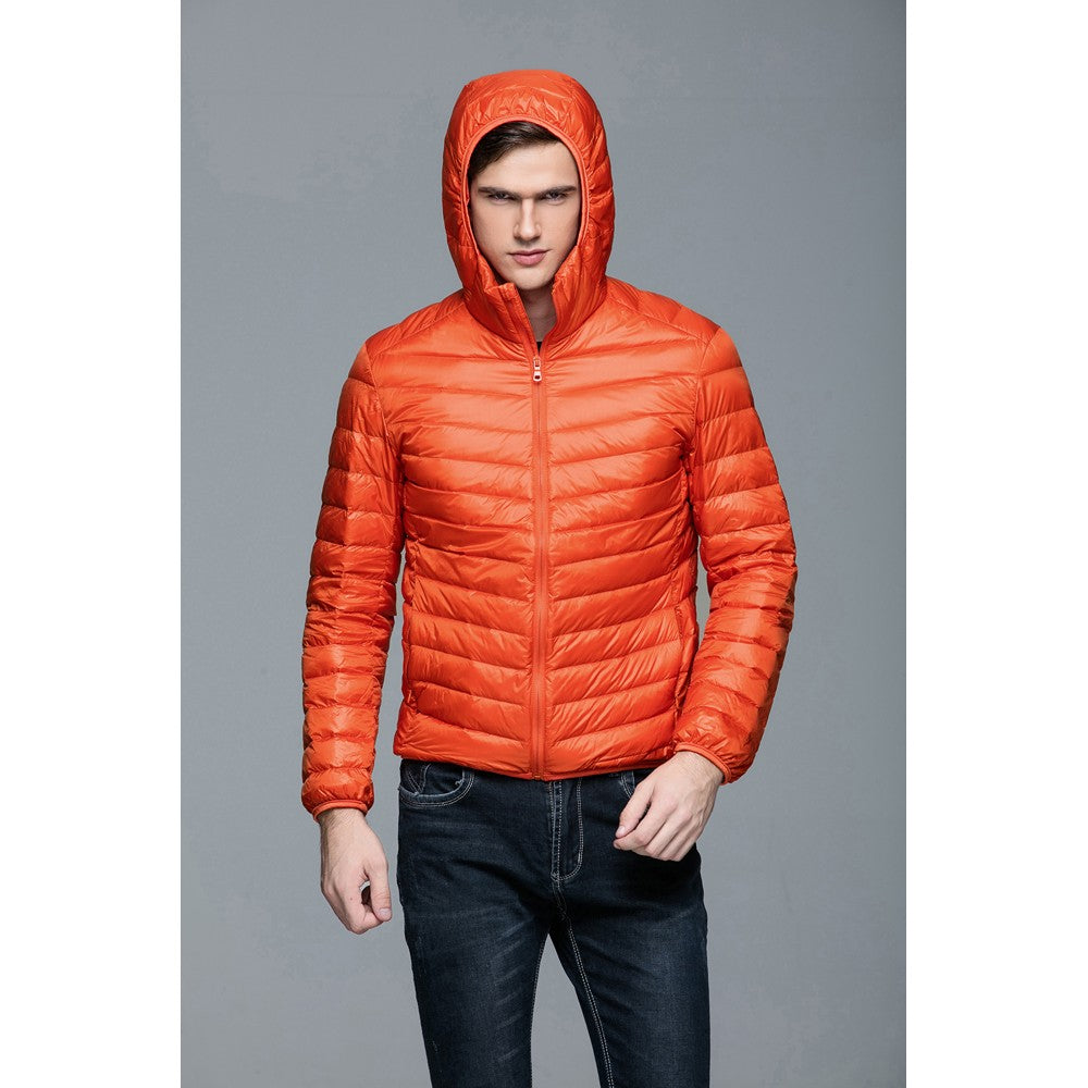 Mens Hooded Warm Jacket K-6007 Orange