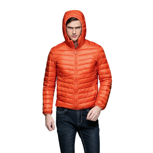 Mens Hooded Warm Jacket K-6007 Orange