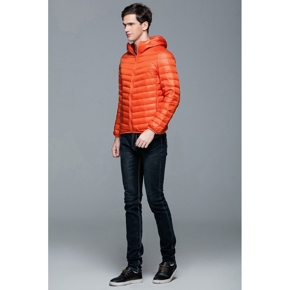 Mens Hooded Warm Jacket K-6007 Orange