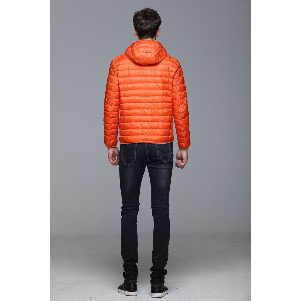 Mens Hooded Warm Jacket K-6007 Orange