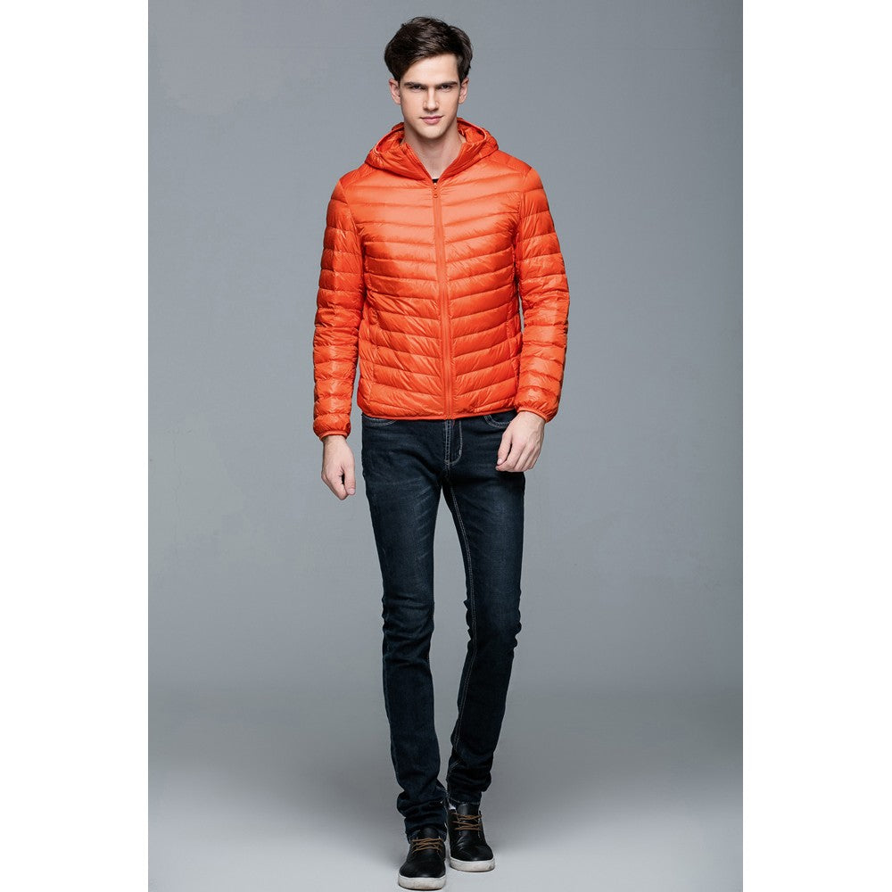 Mens Hooded Warm Jacket K-6007 Orange