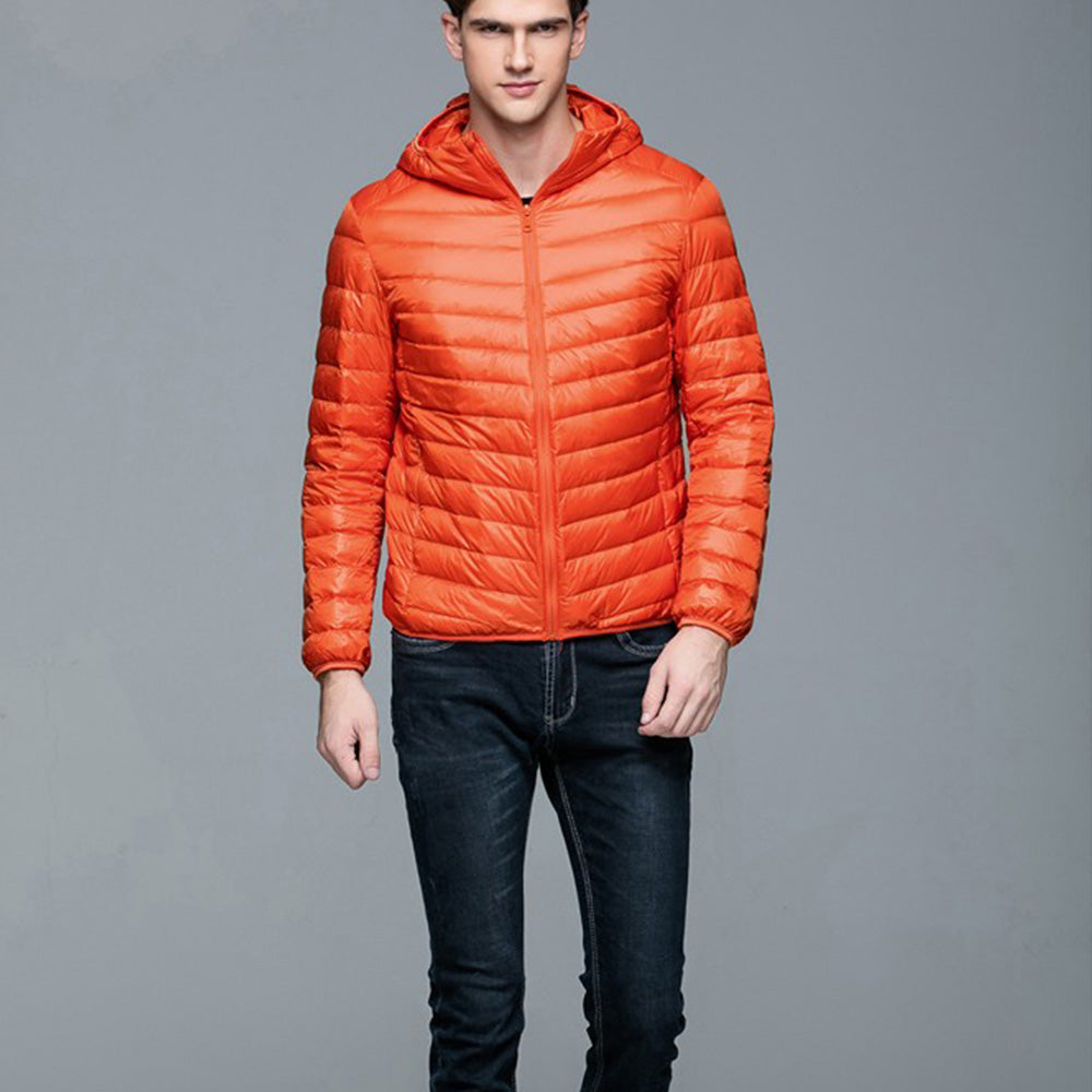 Mens Hooded Warm Jacket K-6007 Orange