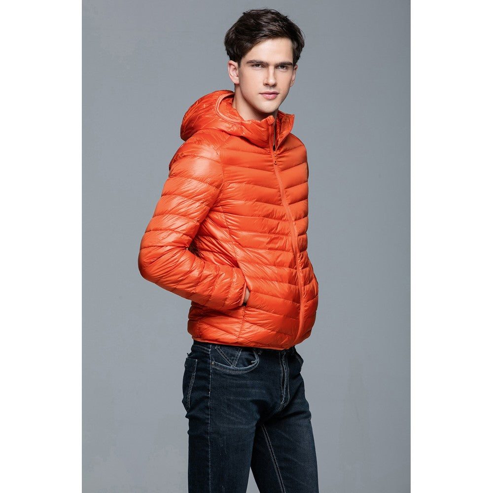 Mens Hooded Warm Jacket K-6007 Orange