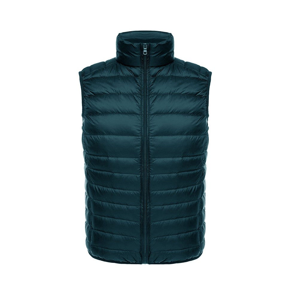 Mens Stand-up Collar Vest K-6005 Bluish-green