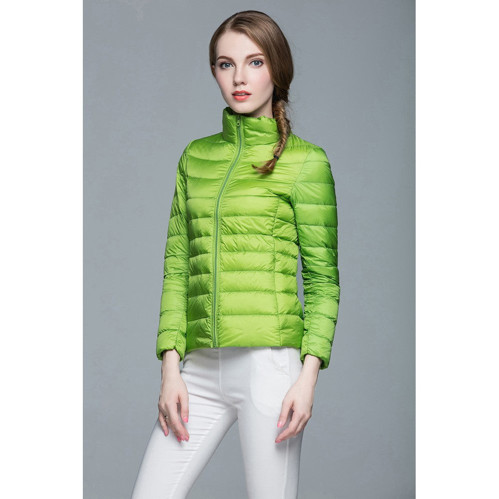 Womens Stand-up Collar Jacket K-6002 Green
