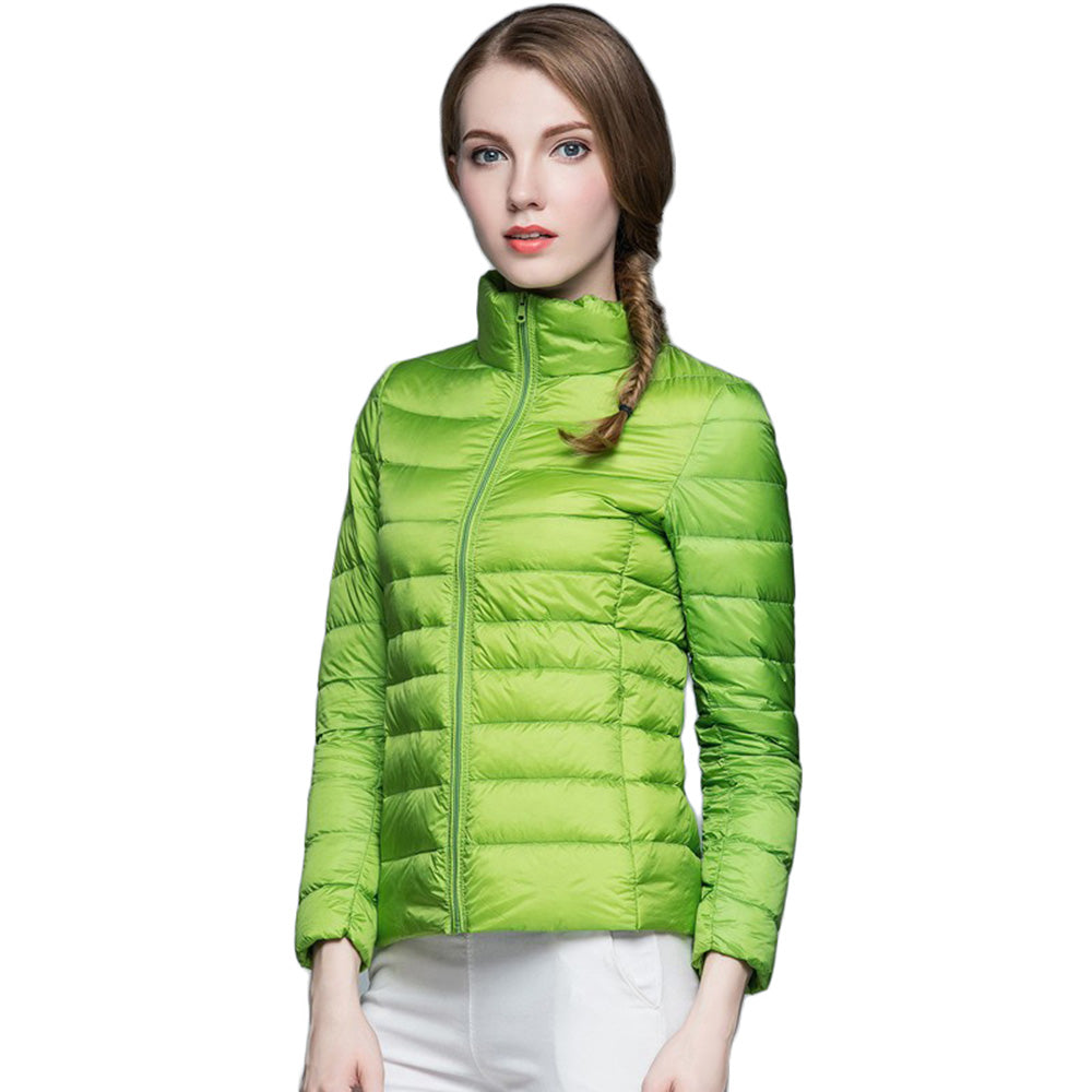 Womens Stand-up Collar Jacket K-6002 Green