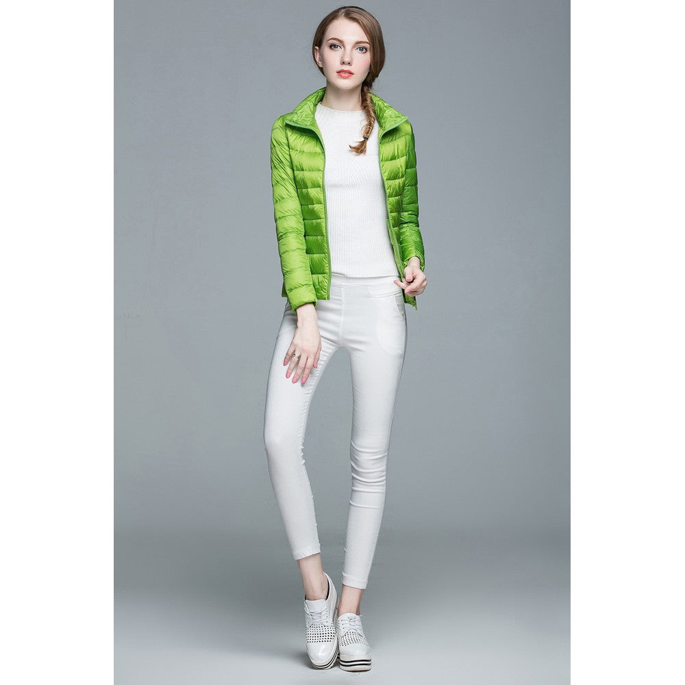 Womens Stand-up Collar Jacket K-6002 Green