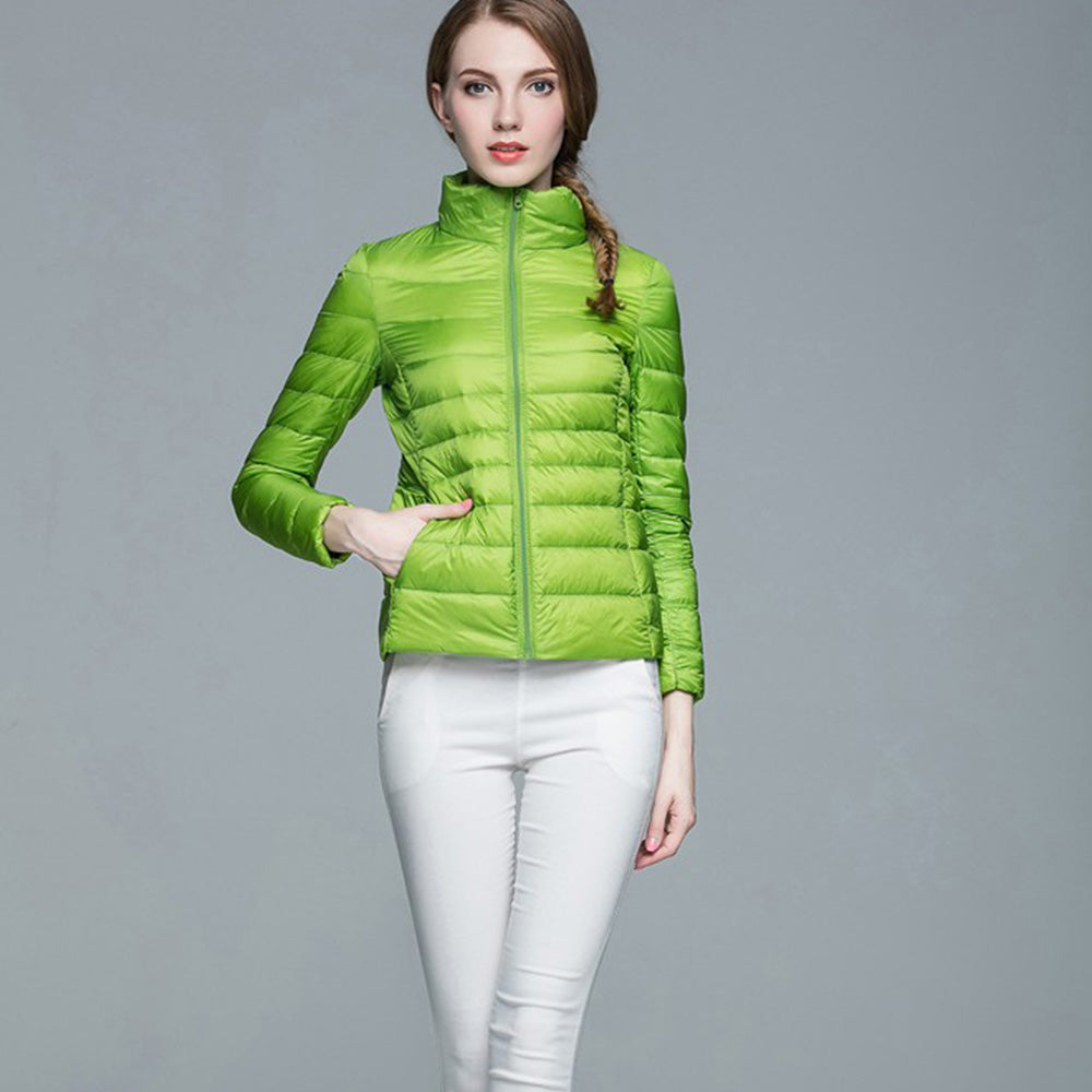 Womens Stand-up Collar Jacket K-6002 Green