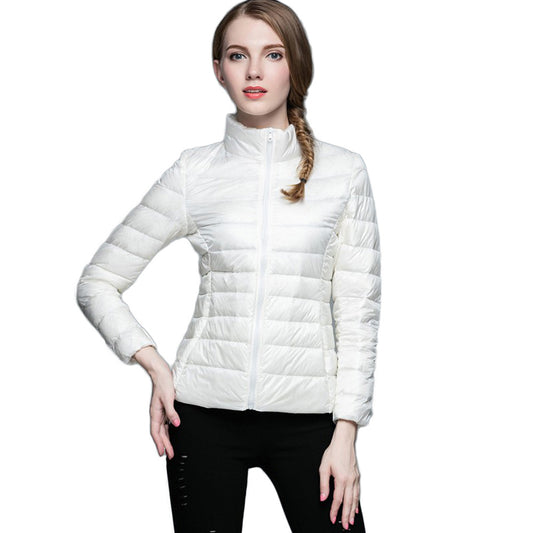 Womens Stand-up Collar Jacket K-6002 White