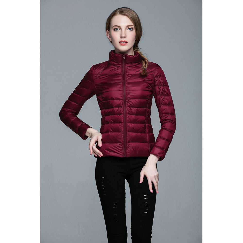 Womens Stand-up Collar Jacket K-6002 Winered