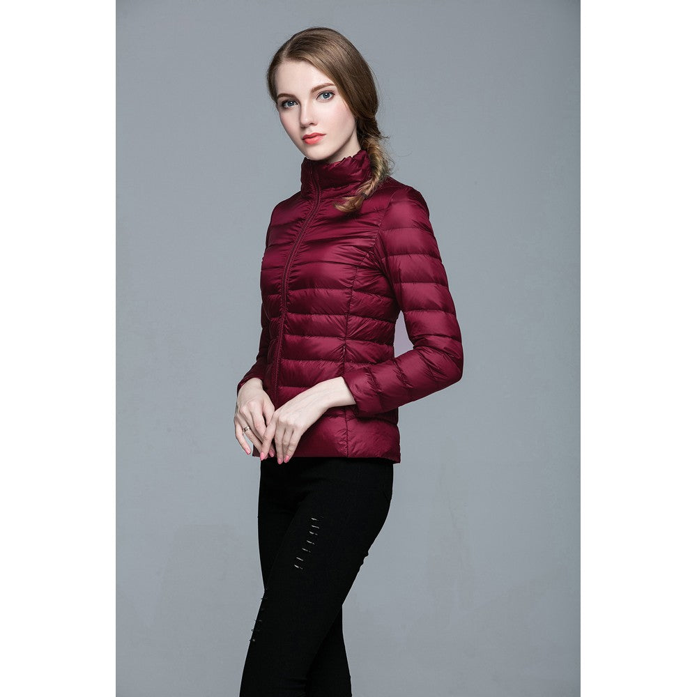 Womens Stand-up Collar Jacket K-6002 Winered