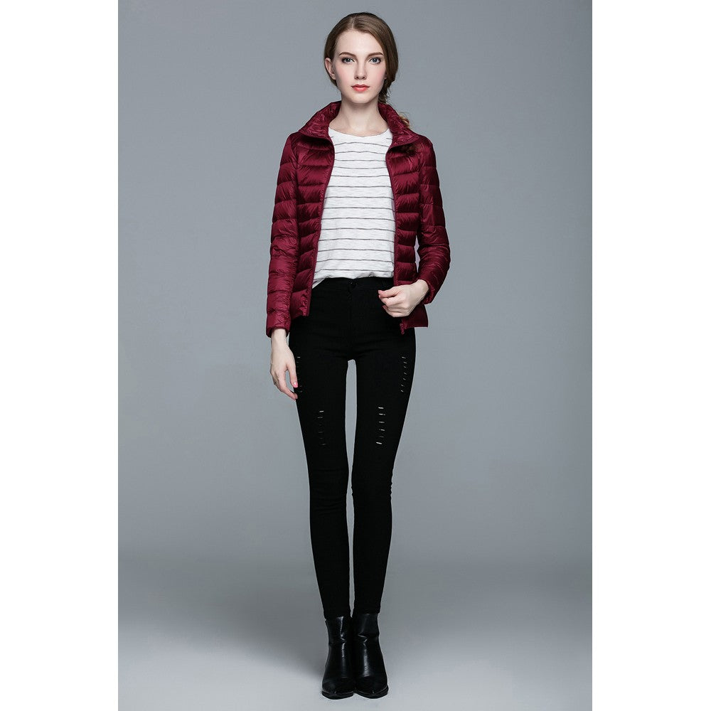 Womens Stand-up Collar Jacket K-6002 Winered