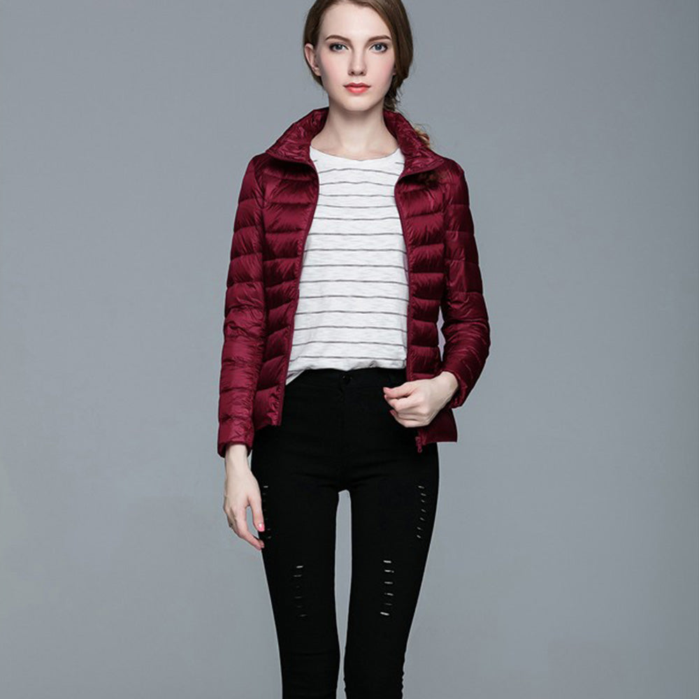Womens Stand-up Collar Jacket K-6002 Winered