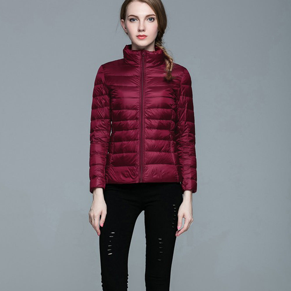Womens Stand-up Collar Jacket K-6002 Winered