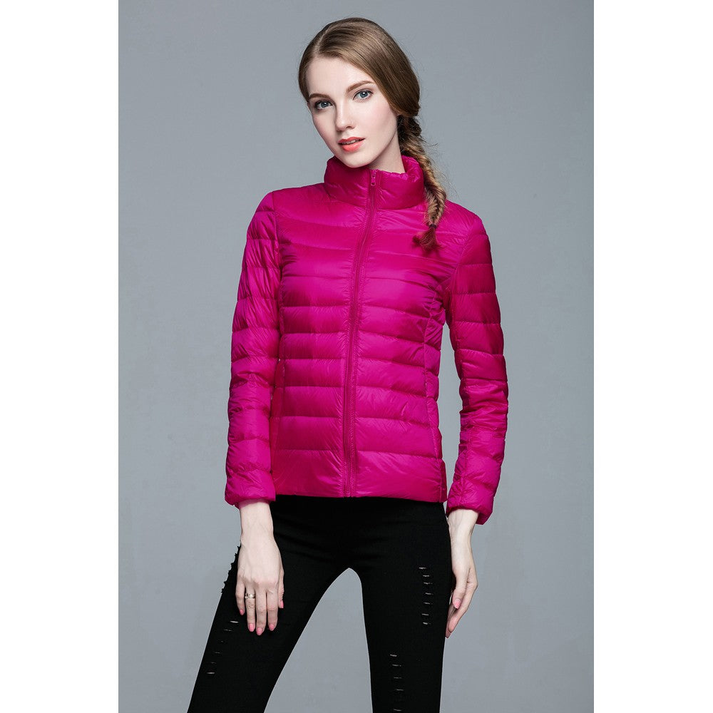 Womens Stand-up Collar Jacket K-6002 Rosered