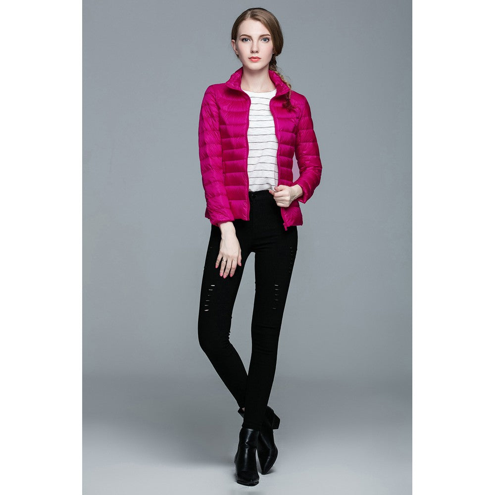 Womens Stand-up Collar Jacket K-6002 Rosered