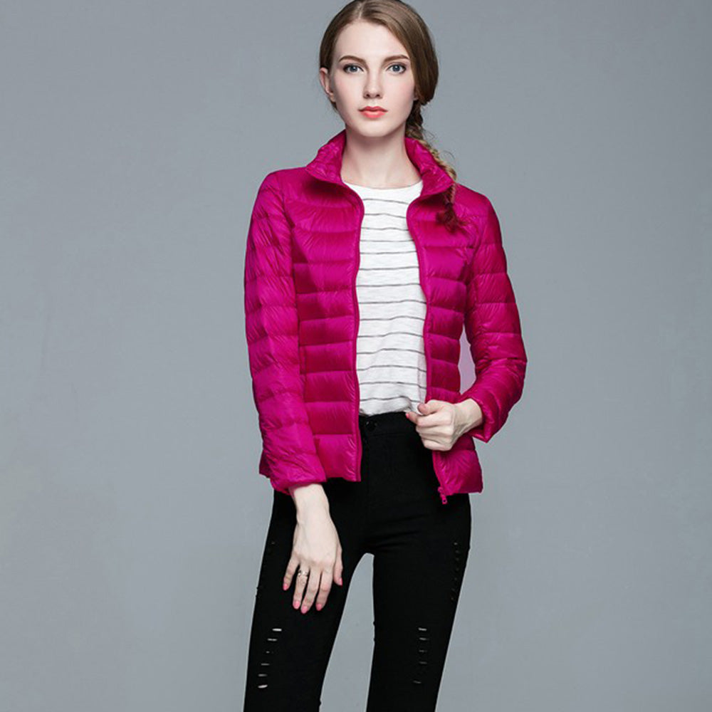 Womens Stand-up Collar Jacket K-6002 Rosered