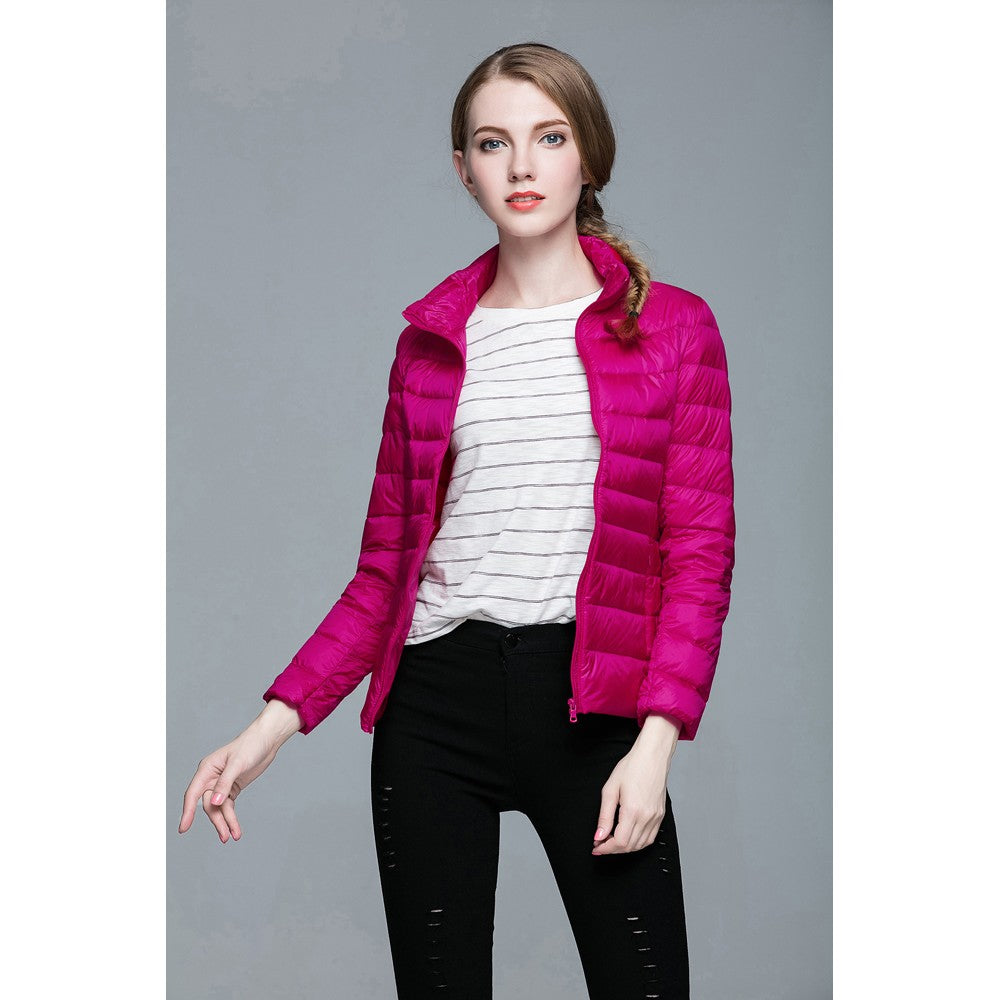 Womens Stand-up Collar Jacket K-6002 Rosered