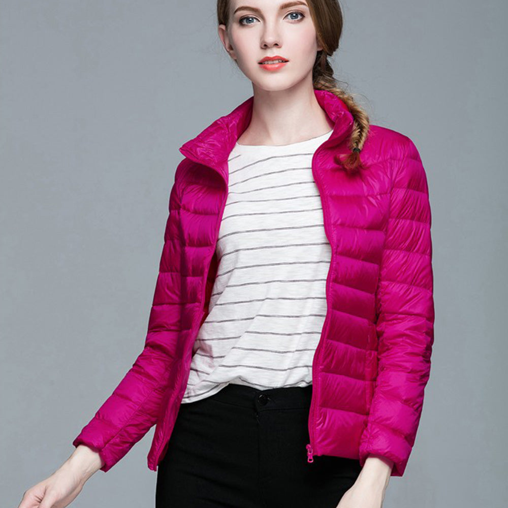 Womens Stand-up Collar Jacket K-6002 Rosered
