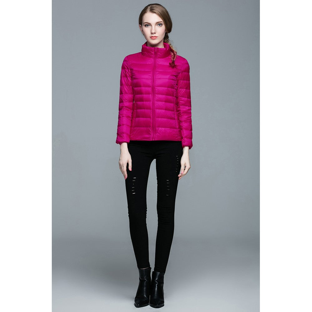 Womens Stand-up Collar Jacket K-6002 Rosered