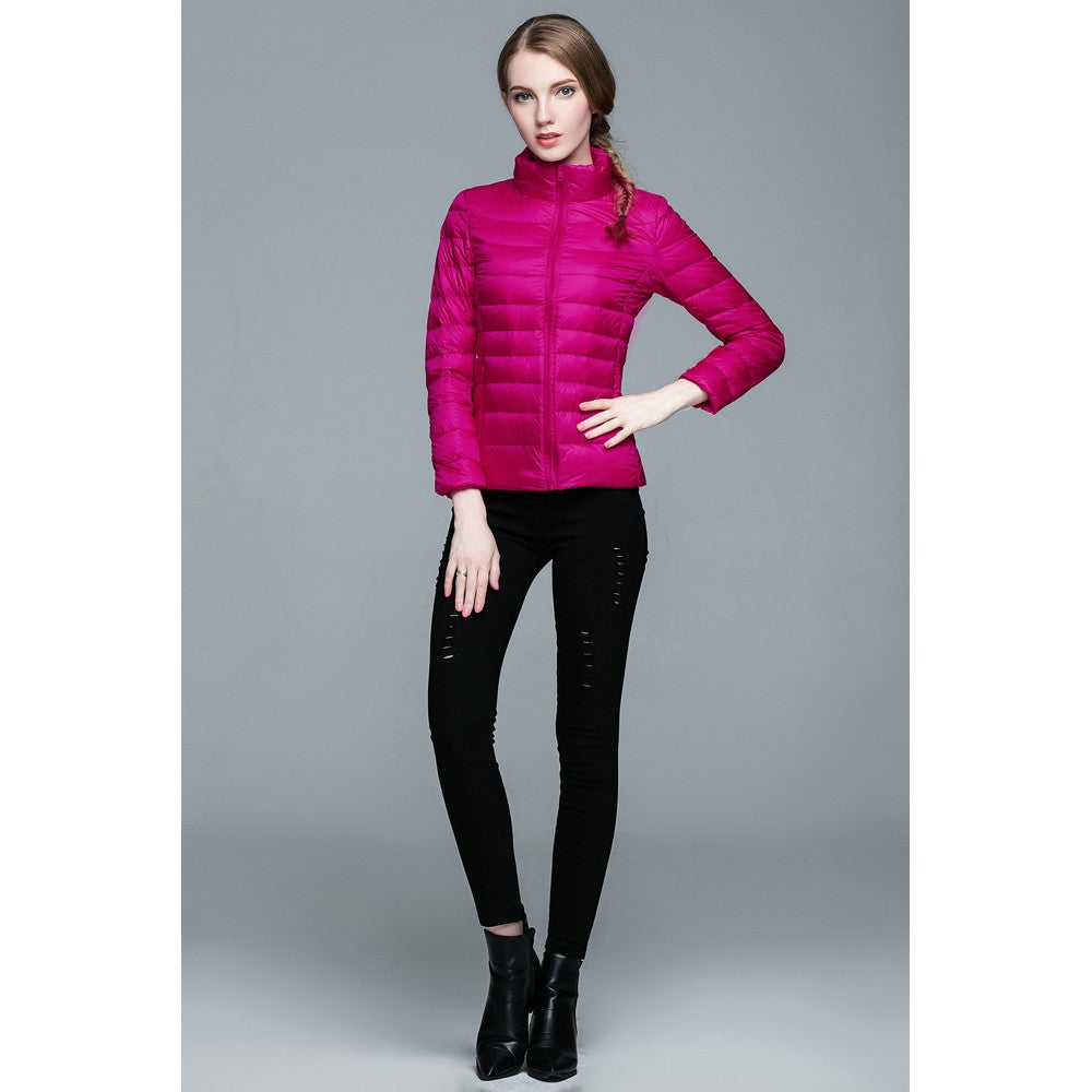 Womens Stand-up Collar Jacket K-6002 Rosered