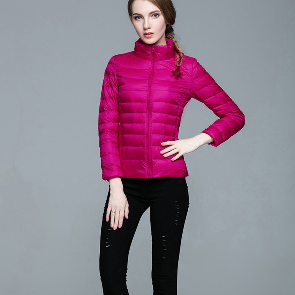 Womens Stand-up Collar Jacket K-6002 Rosered